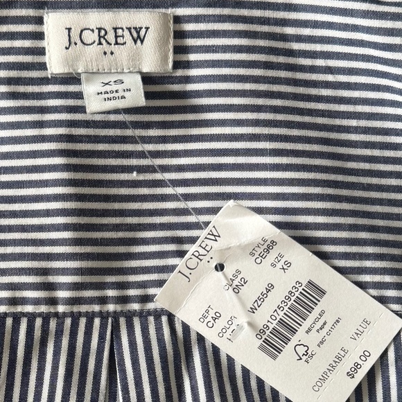 J Crew Women's Striped Button Down w/small rhinestones - Picture 5 of 12